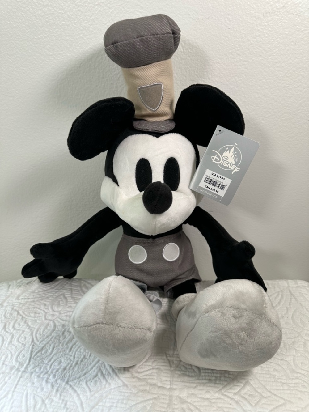 DISNEY STORE Plush MICKEY Mouse STEAMBOAT WILLIE 20" NWT - Picture 1 of 4